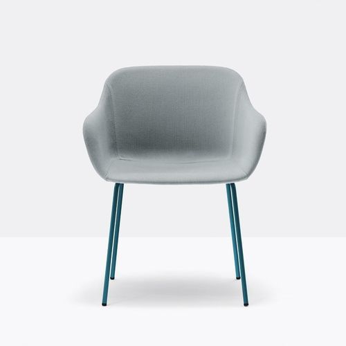 Contemporary armchair - babila xl 2732 - PEDRALI - synthetic leather / fabric / steel