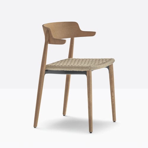 Contemporary chair - nemea 2827 - PEDRALI - indoor / rope / walnut base