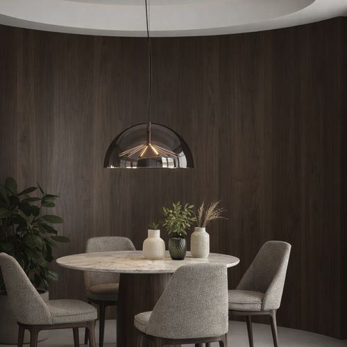 Pendant lamp - RUNA MAXI - PENTA - bronze / chrome / glass