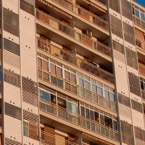Steel solar shading - DUTEC 80E  - Durmi - PVC / for facade / vertical