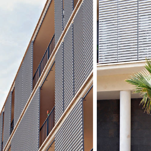 Sliding shutter - DUFIX 80U - Durmi - jalousie / aluminum / for facades