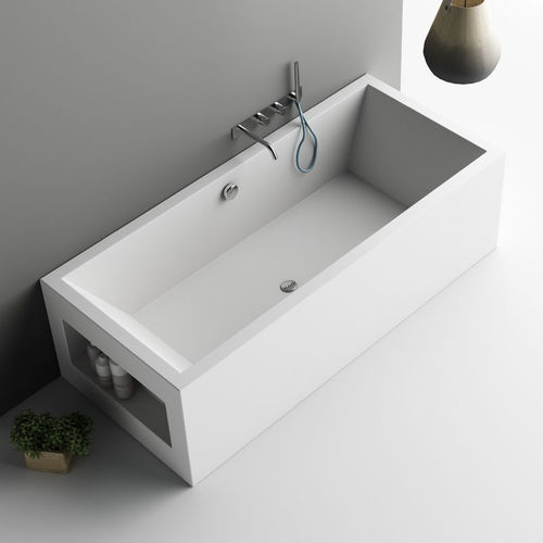 Free-standing bathtub - AQUARIUS - PLANIT - back to wall / for homes / professional