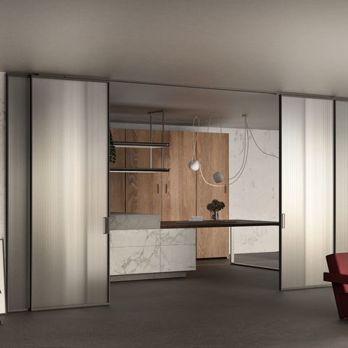 Interior door - VAS2b -SE4AL - TT - G13 - AGOPROFIL S.p.A - glass / aluminum / anodized aluminum