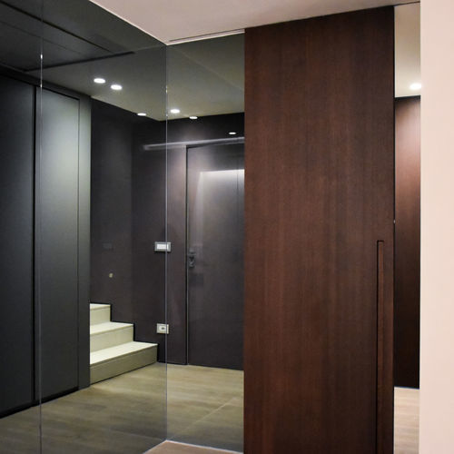 Interior door - AGOPROFIL S.p.A - wooden / sliding / contemporary