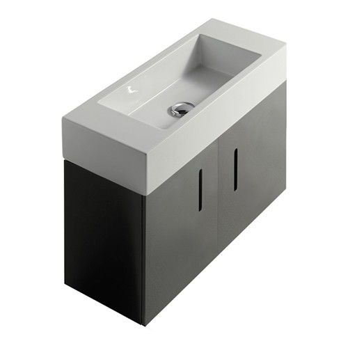 Wall-hung washbasin cabinet - 6037NE - GALASSIA - wooden / MDF / contemporary