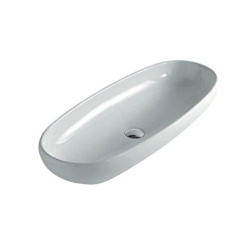 Countertop washbasin - 9864 - GALASSIA - ceramic / oval / contemporary