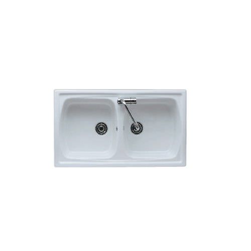 Double kitchen sink - 5102D90 - GALASSIA - without drainboard / ceramic / overmount