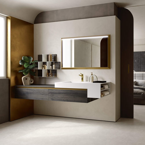 Wall-hung washbasin cabinet - SW104  - RAB ARREDOBAGNO - wooden / HPL / contemporary
