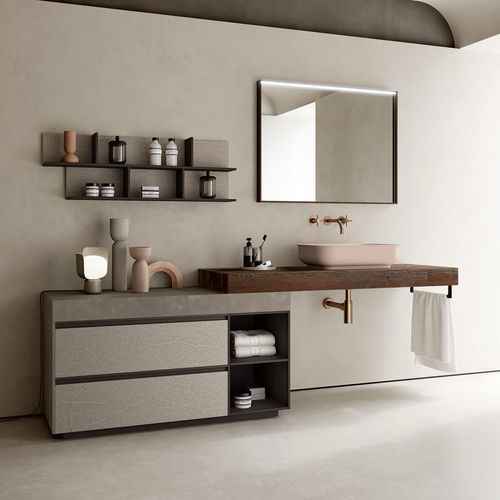 Wall-hung vanity cabinet - SW115  - RAB ARREDOBAGNO - free-standing / wooden / HPL