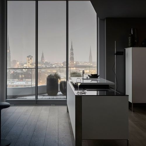 Contemporary kitchen - +VENOVO - POGGENPOHL - wood veneer / lacquered wood / metal