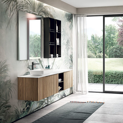 Wall-hung washbasin cabinet - COMP. ELI 01 - HAFRO srl - wood / contemporary / without door