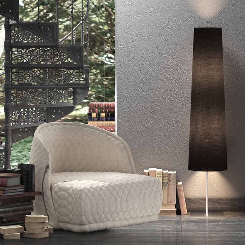 Floor-standing lamp - HOTEL - alma light - iron / cotton / contemporary