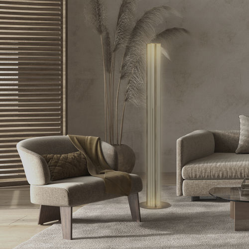 Contemporary light column - TOTEM II - alma light - iron / borosilicate glass / LED