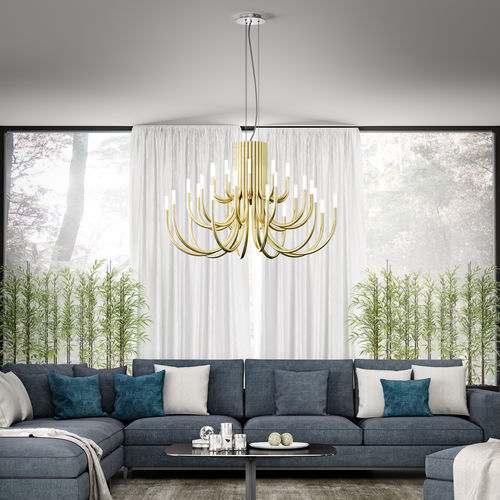 Contemporary chandelier - THEPALM - alma light - sandblasted glass / iron / methacrylate