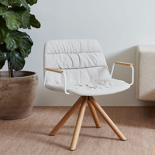 Contemporary armchair - MAARTEN - Viccarbe - fabric / plywood / polypropylene