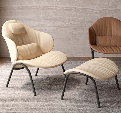 Contemporary armchair - FUNDA BOLD - Viccarbe - fabric / leather / steel