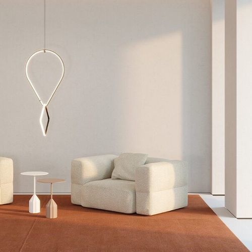 Contemporary armchair - SAVINA  - Viccarbe - fabric / leather / modular