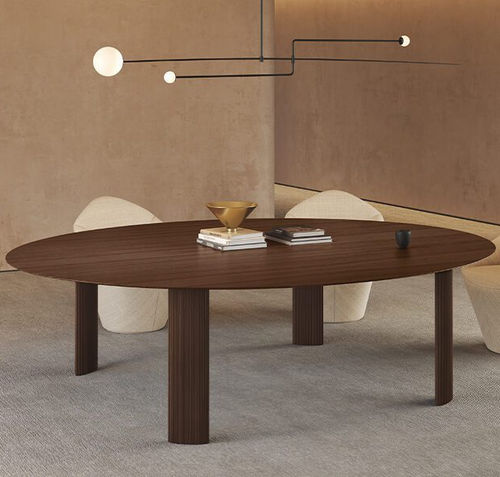 Contemporary table - Fuste - Viccarbe - oak / MDF / wooden base