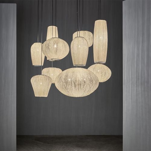 Pendant lamp - Coral Compo Large - a emotional light - painted steel / stainless steel mesh / contemporary