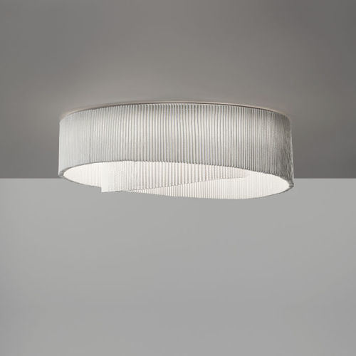 Contemporary ceiling lamp - Anel - a emotional light - circular / painted steel / stainless steel mesh