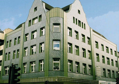 Slate wall cladding - RECTANGULAR ASSULO® A1 - Theis-Böger Schiefer-Pizarras - exterior