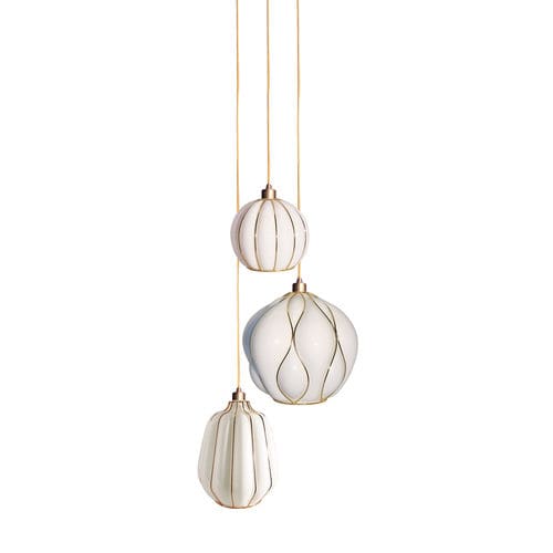 Pendant lamp - CASAMANCE - RIVIERA Light - brass / glass / contemporary