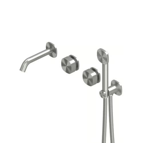 Wall-mounted shower set - SUPER 22 69T - QuadroDesign - contemporary / minimalist design / with hand shower
