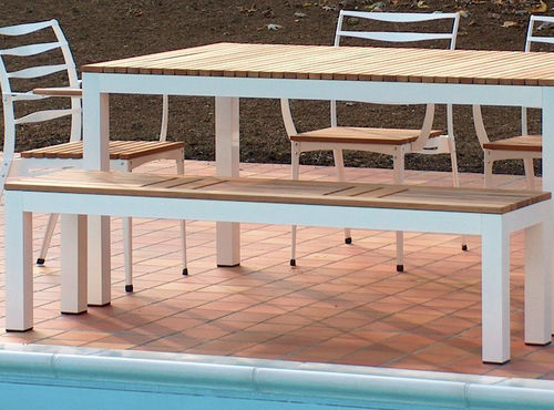 Contemporary bench - RIVA  - FIVE STARS ITALY - teak / aluminum / without backrest