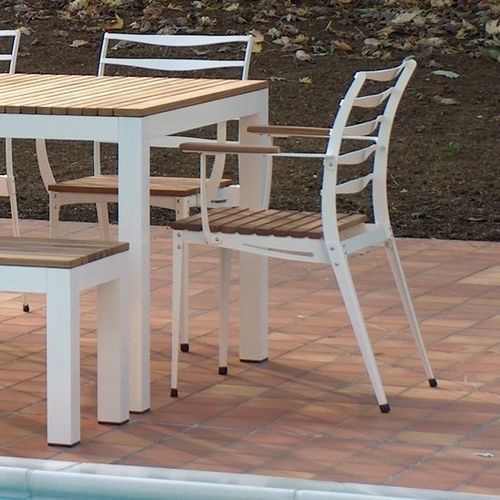 Contemporary garden chair - TWIN - FIVE STARS ITALY - outdoor / aluminum / teak