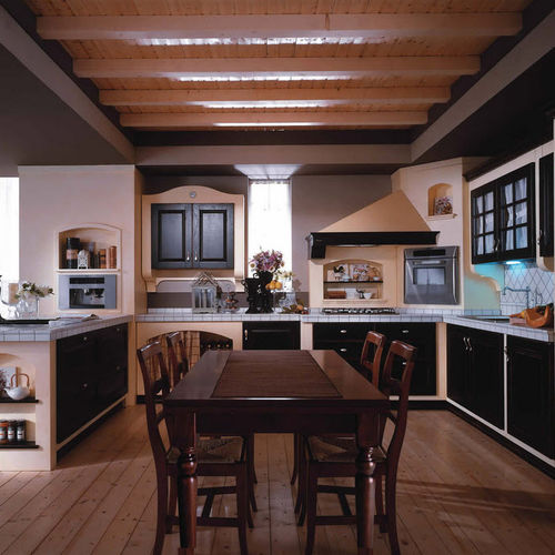 Traditional kitchen - ANTICO CASALE - Torchetti Cucine - wooden / U-shaped / with handle