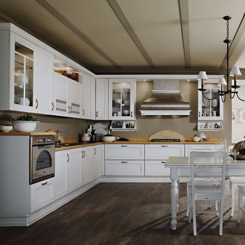 Traditional kitchen - VERONA - Torchetti Cucine - wooden / L-shaped / with handle