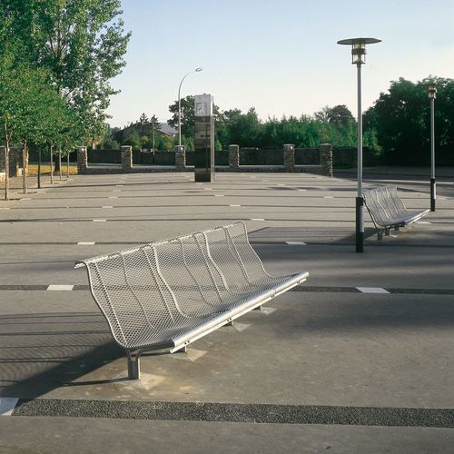 Contemporary public bench - CATALANO - BD Barcelona Design - steel / zinc / with backrest
