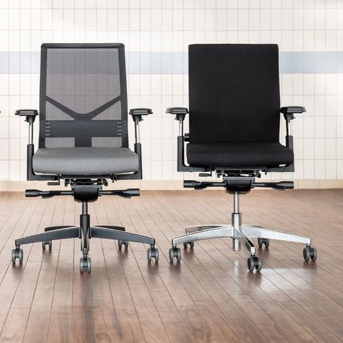 Contemporary office chair - FIGO 19 - Löffler Bürositzmöbel GmbH - indoor / leather / aluminum base