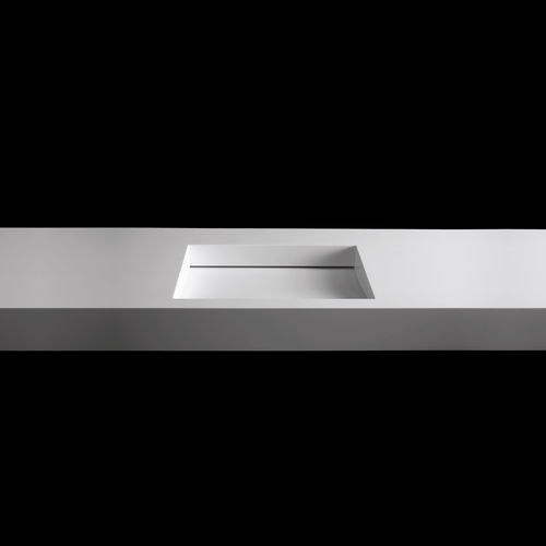 Built-in washbasin - TICKLESS - RI.FRA MOBILI - Corian® / with counter / double