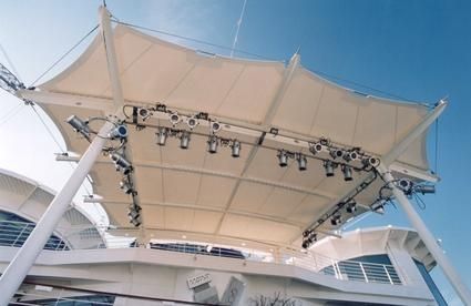 Cable-and-membrane tensile structure - BANDSTANDS - ACS-PRODUCTION - for entrance canopy / with ETFE membrane / for public space
