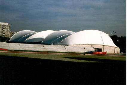 Cable-and-membrane tensile structure - ACS-PRODUCTION - roof / with ETFE membrane / for sports fields