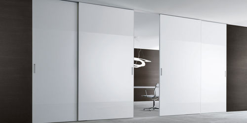 Interior door - GRAPHIS PLUS - RIMADESIO - aluminum / sliding / glazed