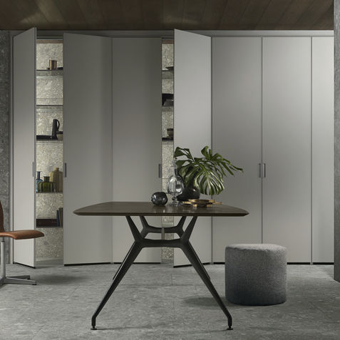 Aluminum walk-in closet door - COVER - RIMADESIO - swing / glazed / double
