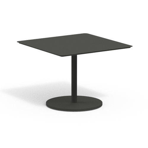 Contemporary bistro table - BUTTON 603 - RODA - lacquered aluminum / lacquered aluminum base / square