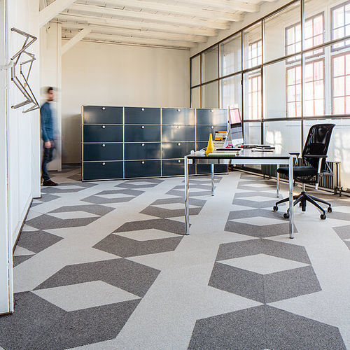 Tufted carpet - Rollerwool - Ruckstuhl AG - polyamide / wool / for office