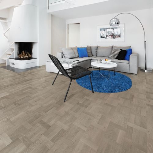 Engineered parquet floor - TIME GREY - Karelia - oak / oiled / brushed