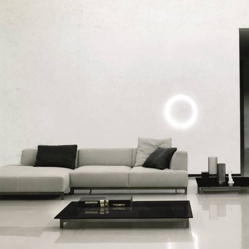 Contemporary coffee table - METRO - Living Divani - smoked glass / painted steel base / rectangular