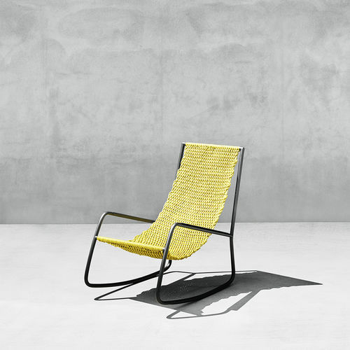 Contemporary armchair - FLOW - Living Divani - fabric / leather / stainless steel