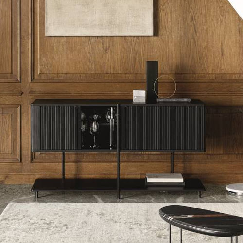Contemporary bar cabinet - AERO B - Living Divani - metal / by Shibuleru / black