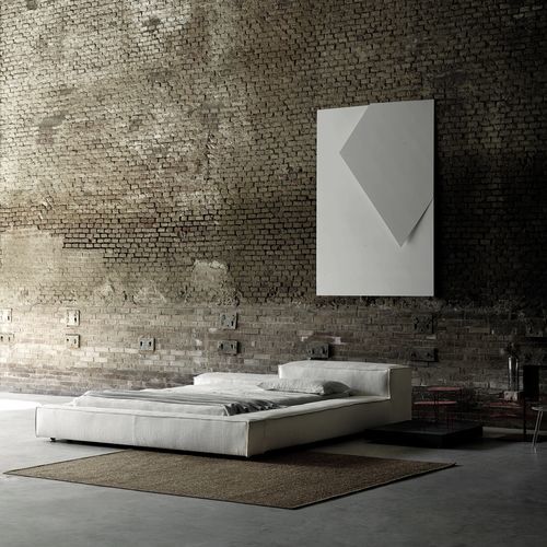 Double bed - EXTRASOFT - Living Divani - contemporary / upholstered / with headboard
