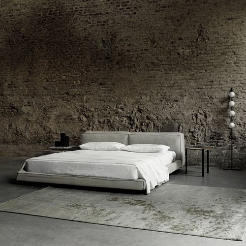 Double bed - NEOWALL - Living Divani - contemporary / upholstered / with headboard