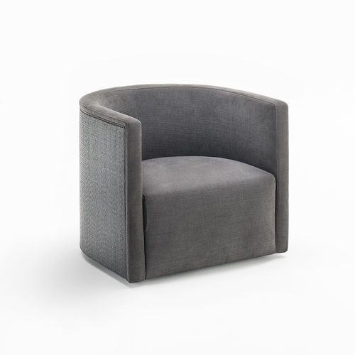 Contemporary armchair - Confident - Living Divani - fabric / leather / rattan