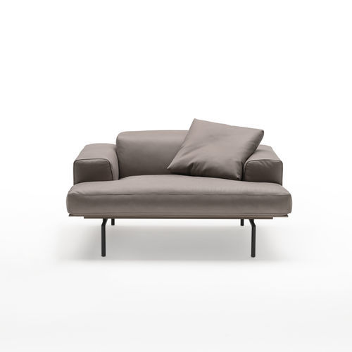 Contemporary armchair - Sumo - Living Divani - fabric / leather / wooden
