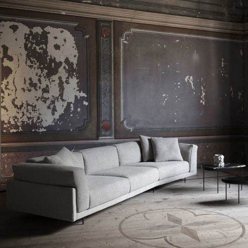 Contemporary sofa - ECHOO - Living Divani - fabric / leather / gray