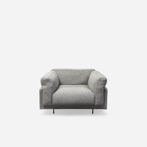 Contemporary armchair - ECHOO - Living Divani - leather / fabric / red